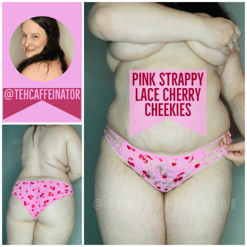 Pink Strappy Lace Cherry Cheekies XL VS