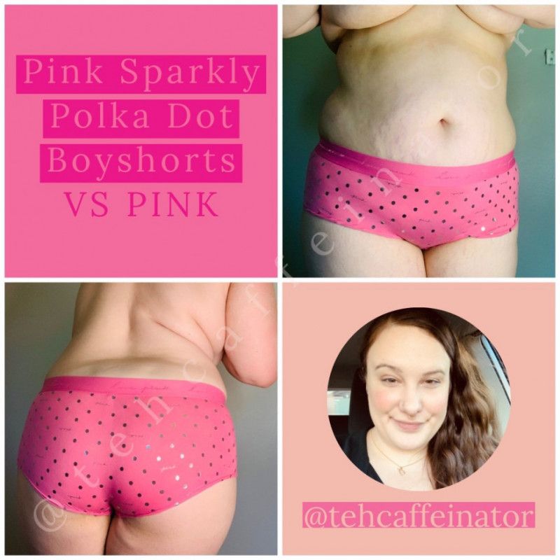 Pink Cotton Boyshorts w Dots VS