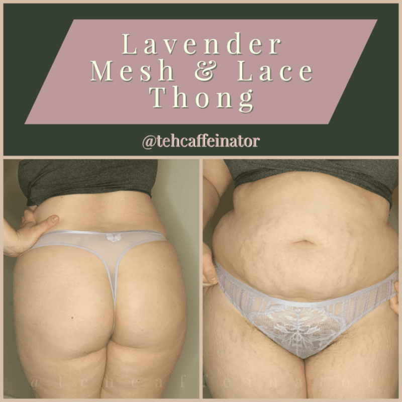 Lavender Mesh and Lace Thong