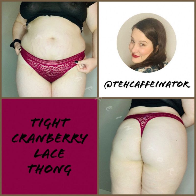 Tight Cranberry Lace Thong