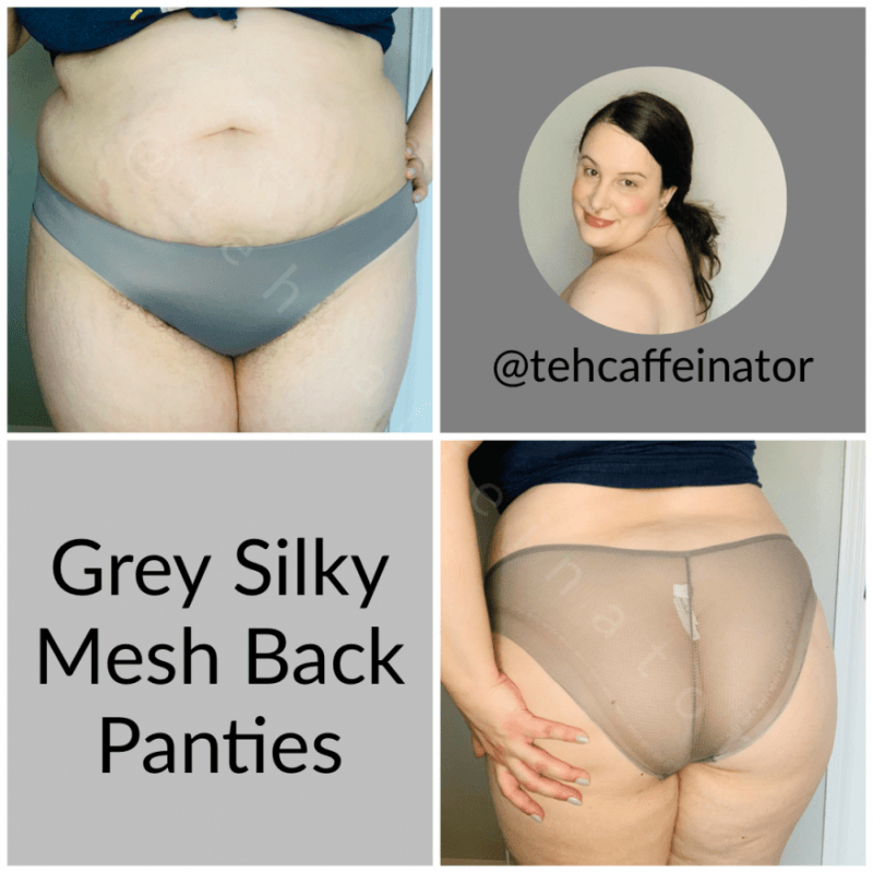 Grey Silky Mesh Back Panties