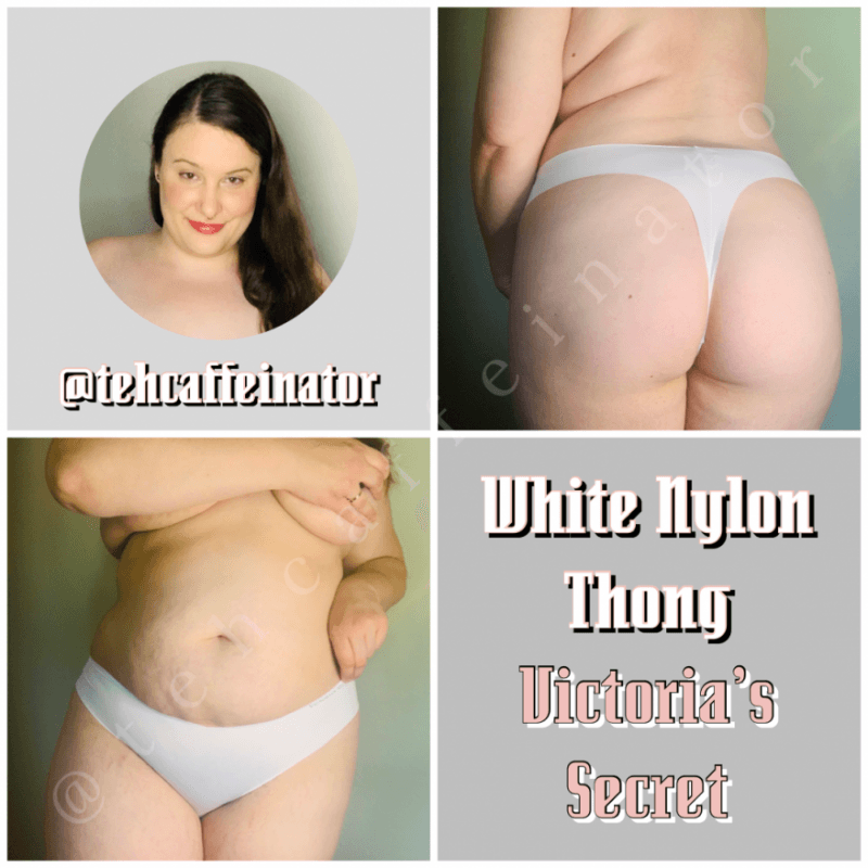 White Nylon Thong VS