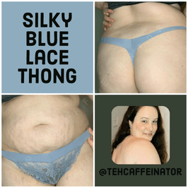 Silky Blue Lace Thong