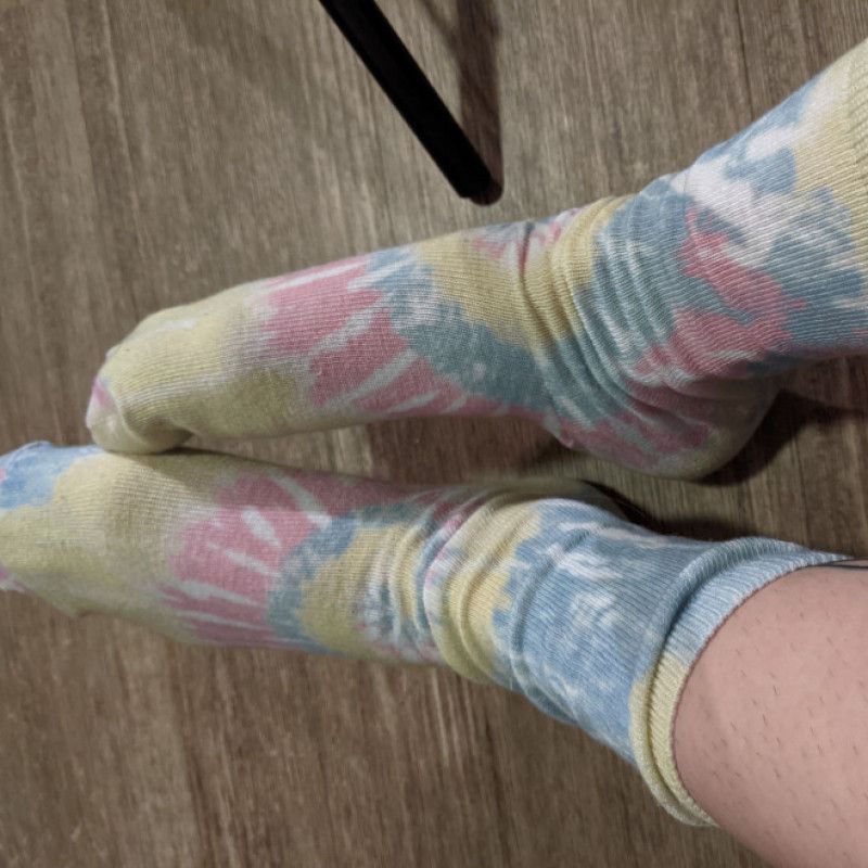 Worn Tie Dye Dirty Crew Socks