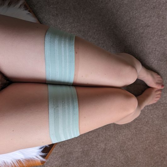 Worn Nude Stocking Suspender Tights