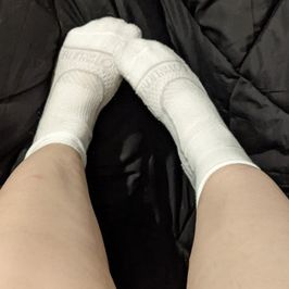 worn classic white ankle socks