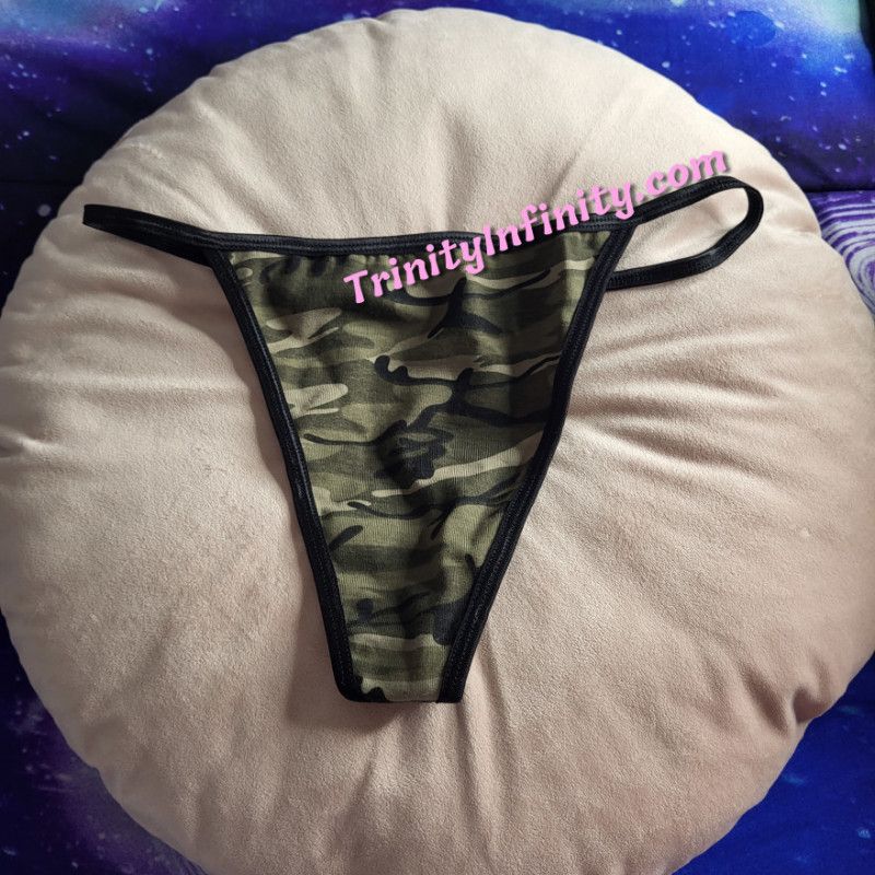 Green Camo Print Thong