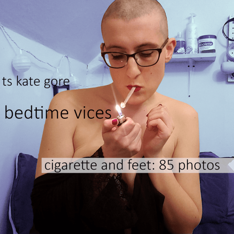 bedtime vices: cigarette and feet