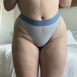 blue striped thong