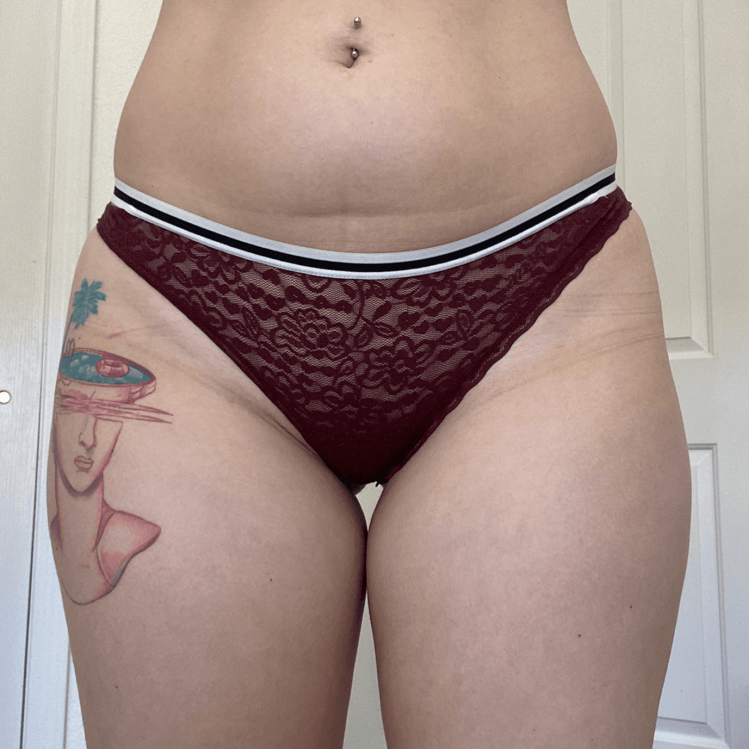 free shipping maroon lace thong