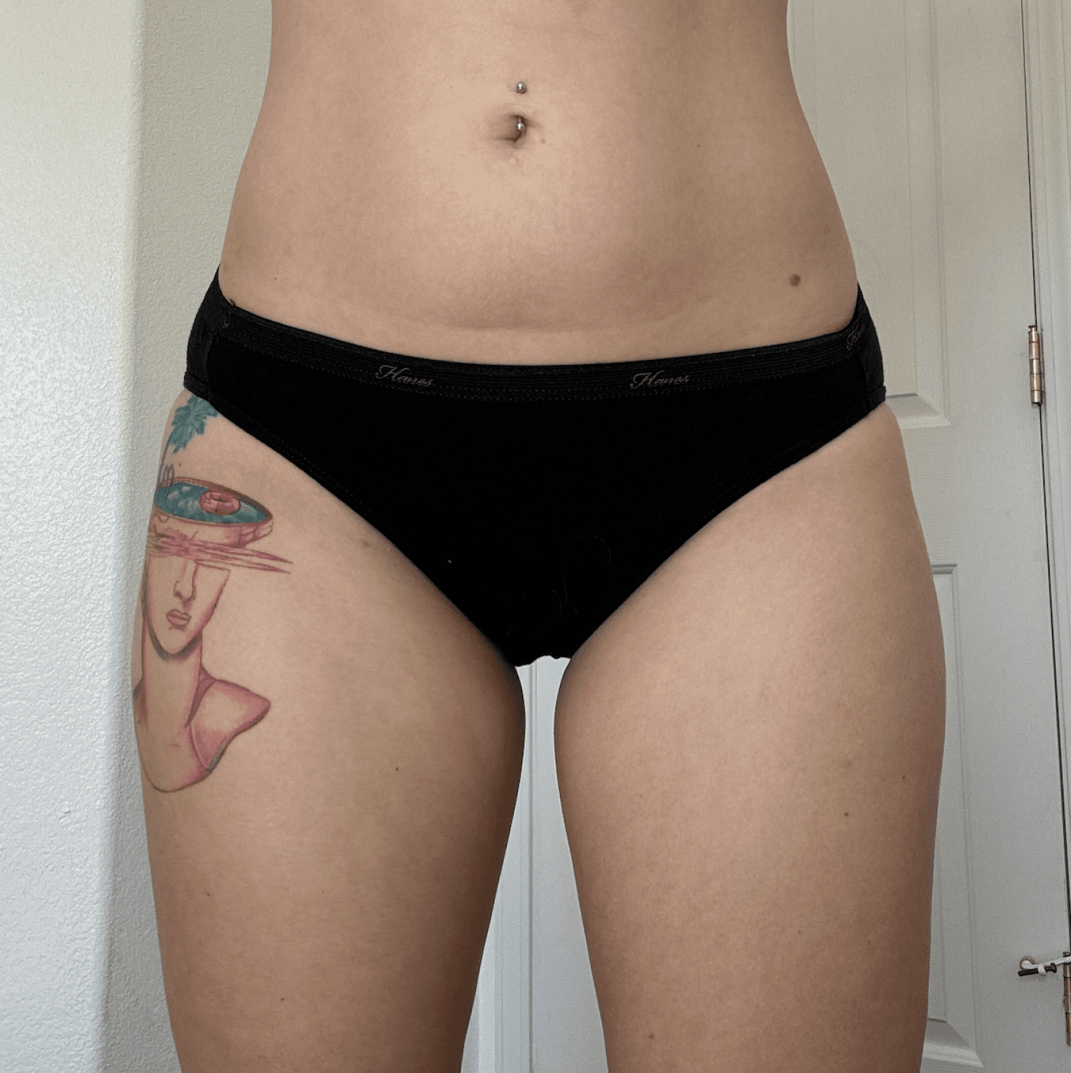 free shipping: black hanes full back panties