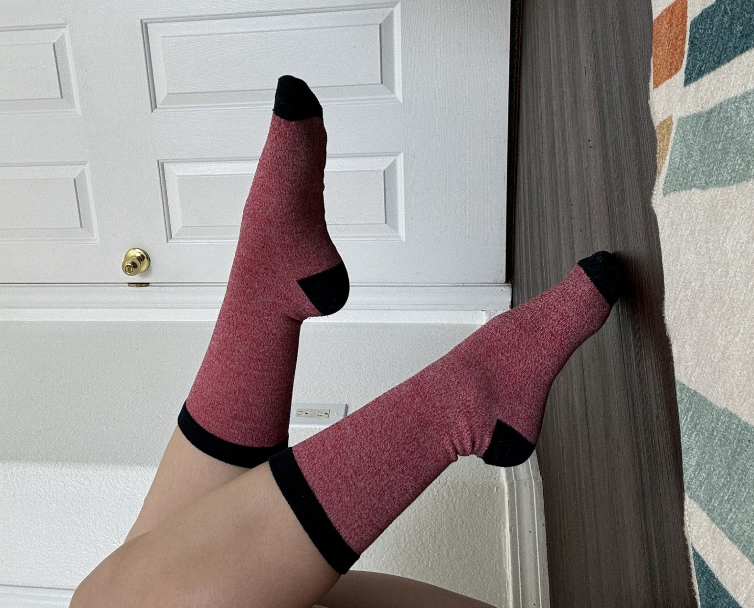 limited time! closet cleanout red and navy blue socks