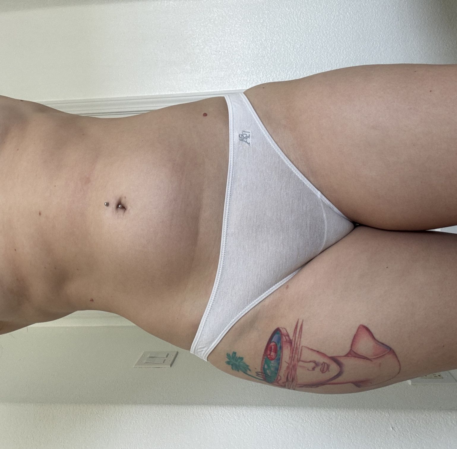 free shipping: white well worn bikini panties