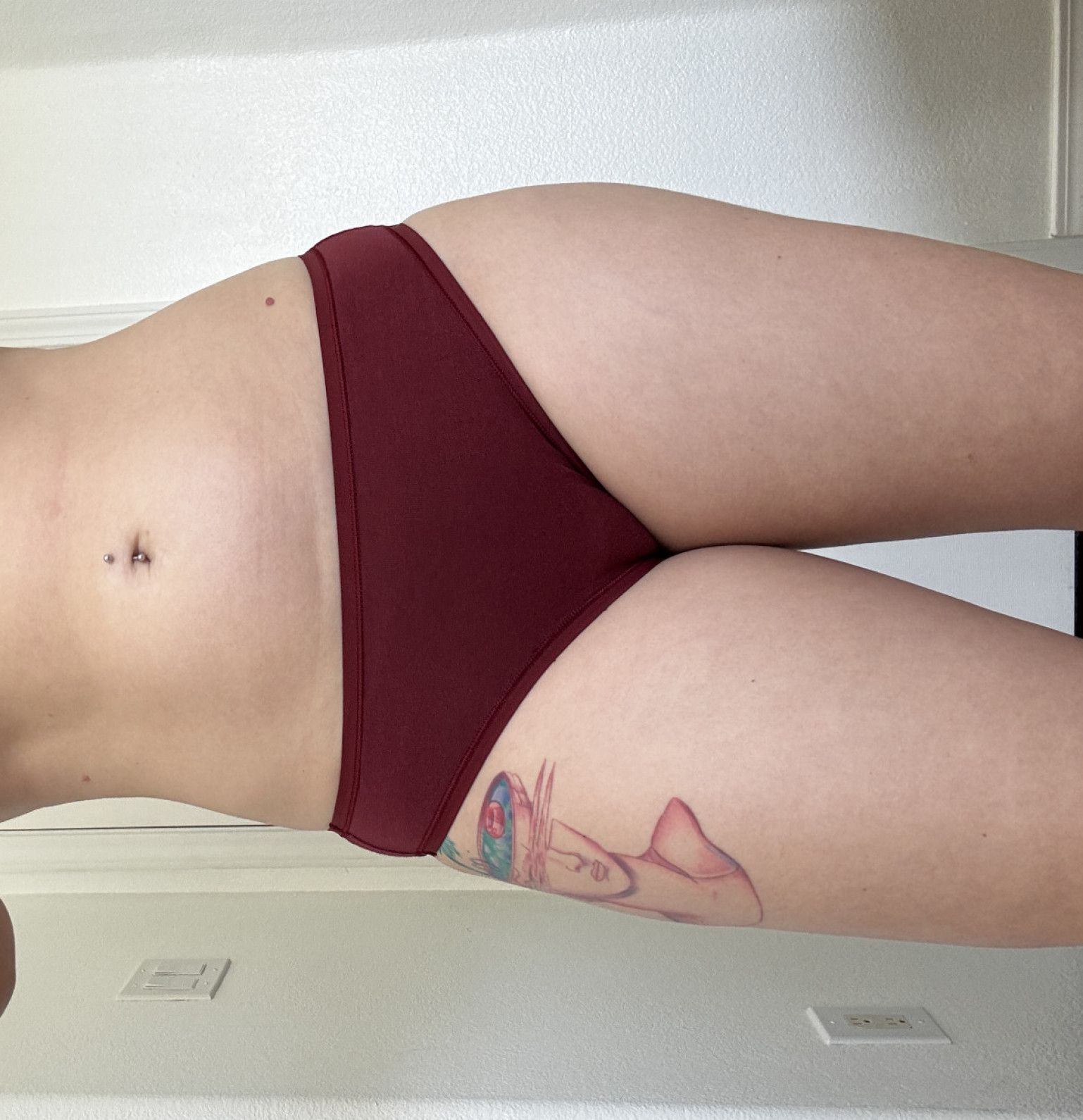 free shipping: maroon cotton bikini panties