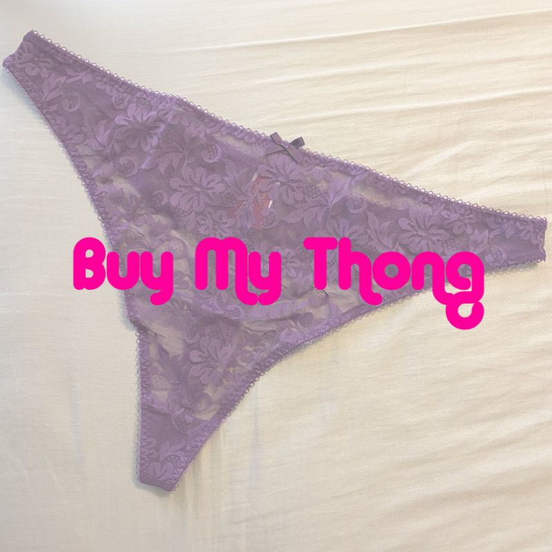 Plum Decorative Lacy Thong