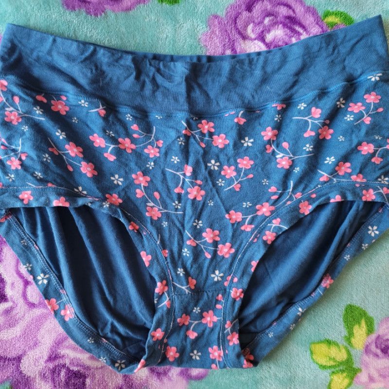 Blue Floral Cotton Brief