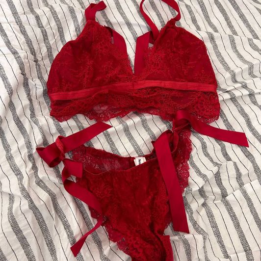 Red lace lingerie