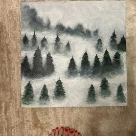 foggy forest drawing