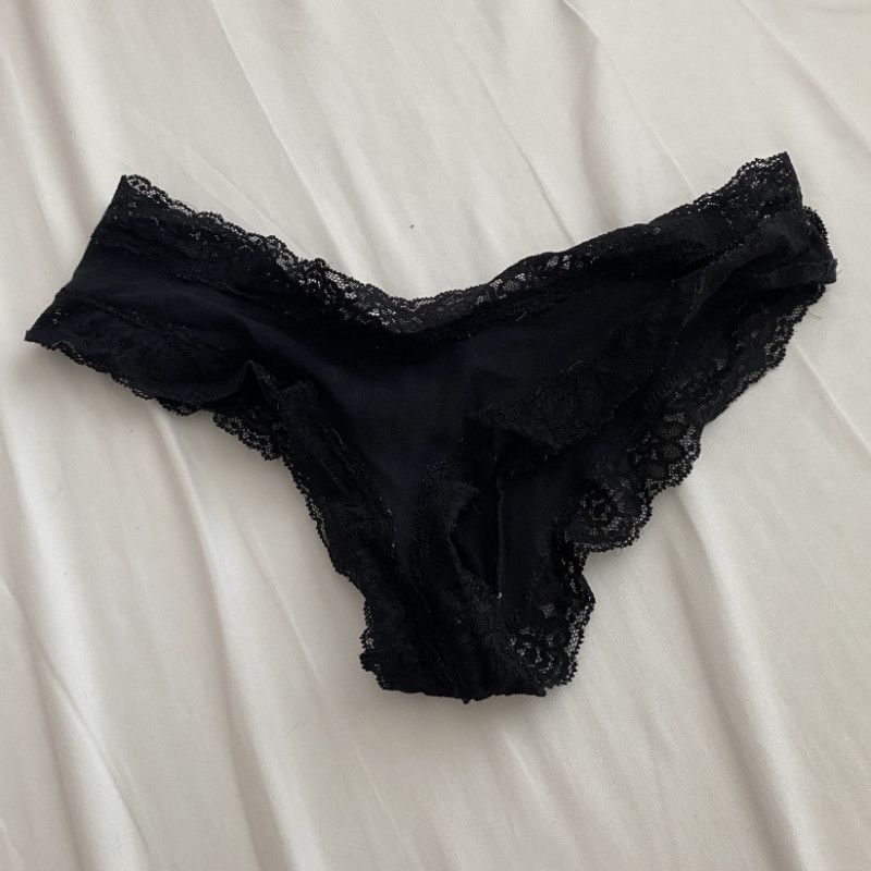 Black Panties With Lace Trim