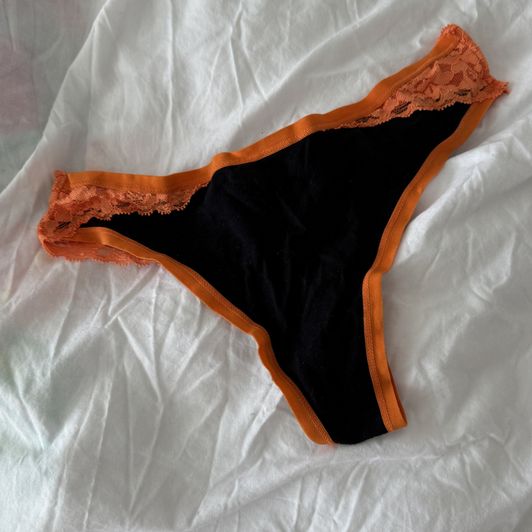 Orange And Black Thong