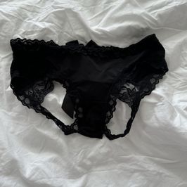 Black Open Back Panties