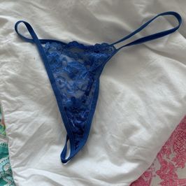 Blue Lace Thong