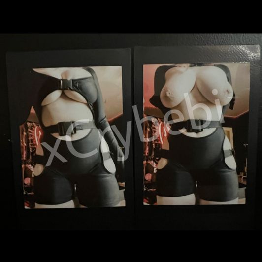 Goth GF in Buckle Bodysuit Polaroid Set