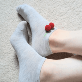 Red Cherries PomPoms Socks