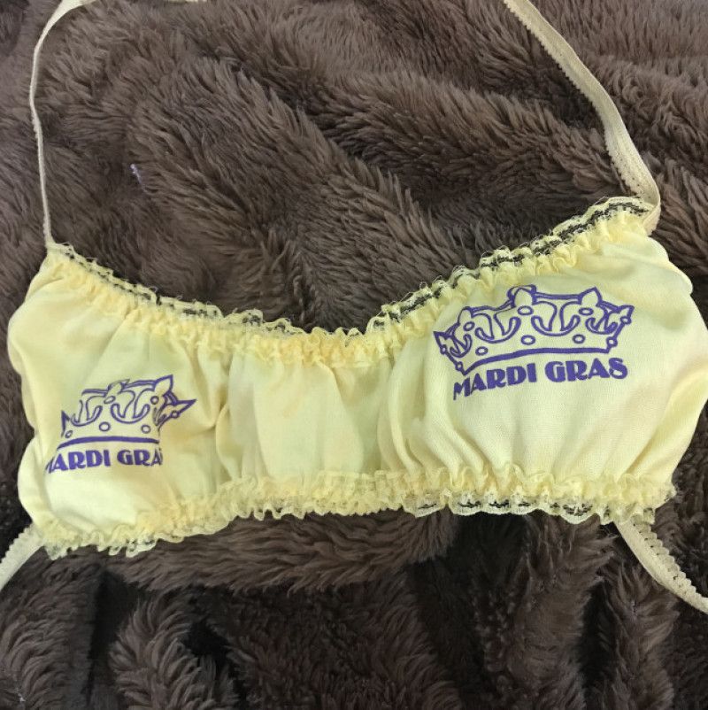 Yellow Mardi Gras Bra or Bikini Top