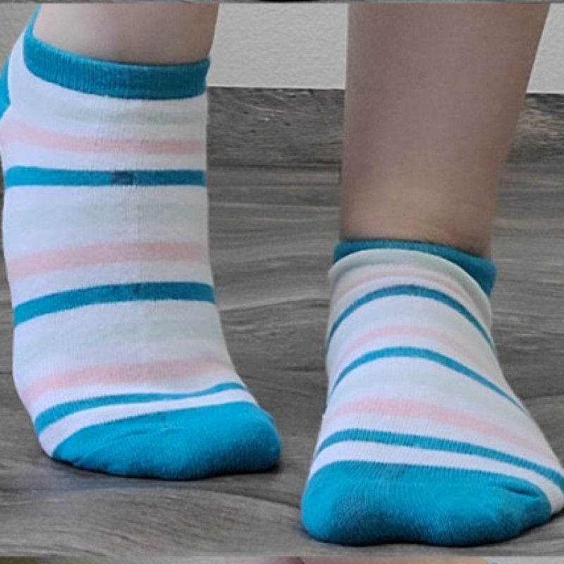 Teal and peach socks