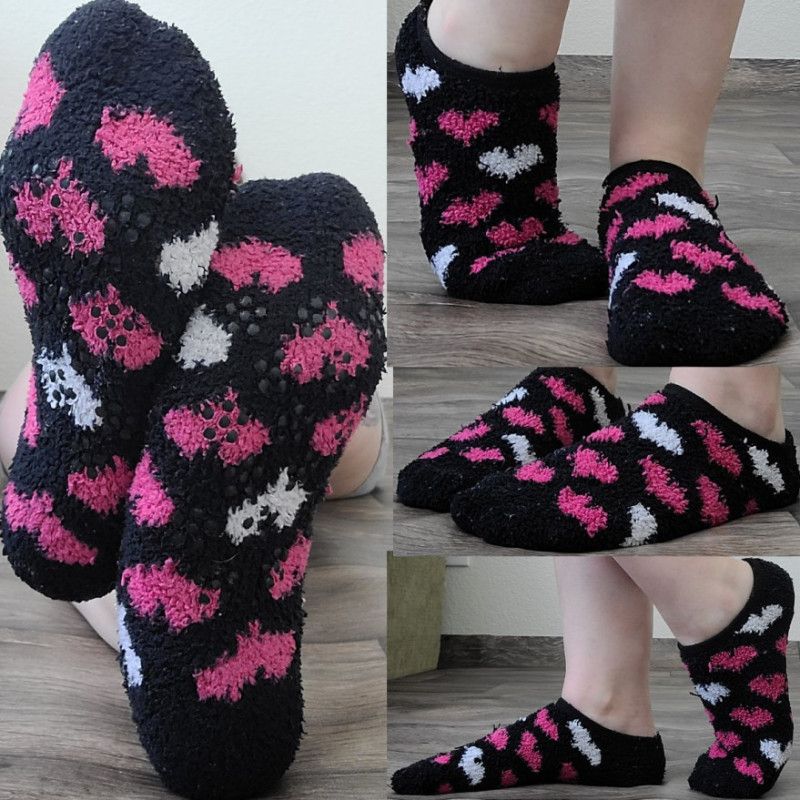 Fuzzy heart socks