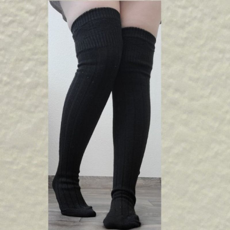 Black thigh high socks