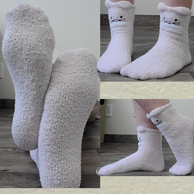 Fuzzy cat ear socks