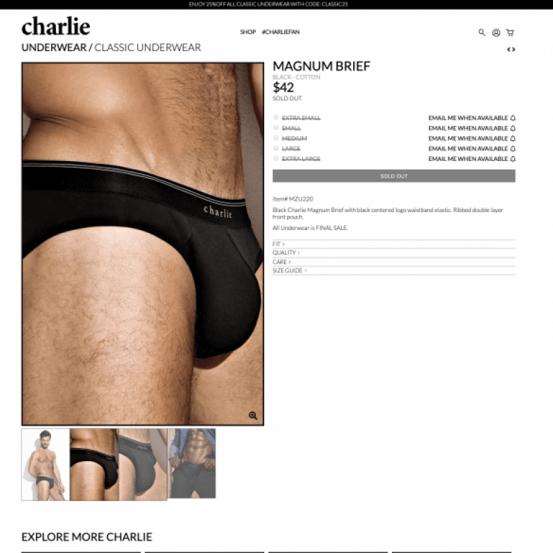 Buy me the Charlie underwear get it back