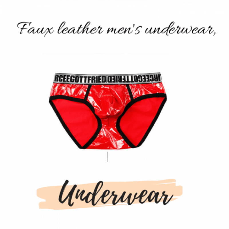 Faux leather mens underwear