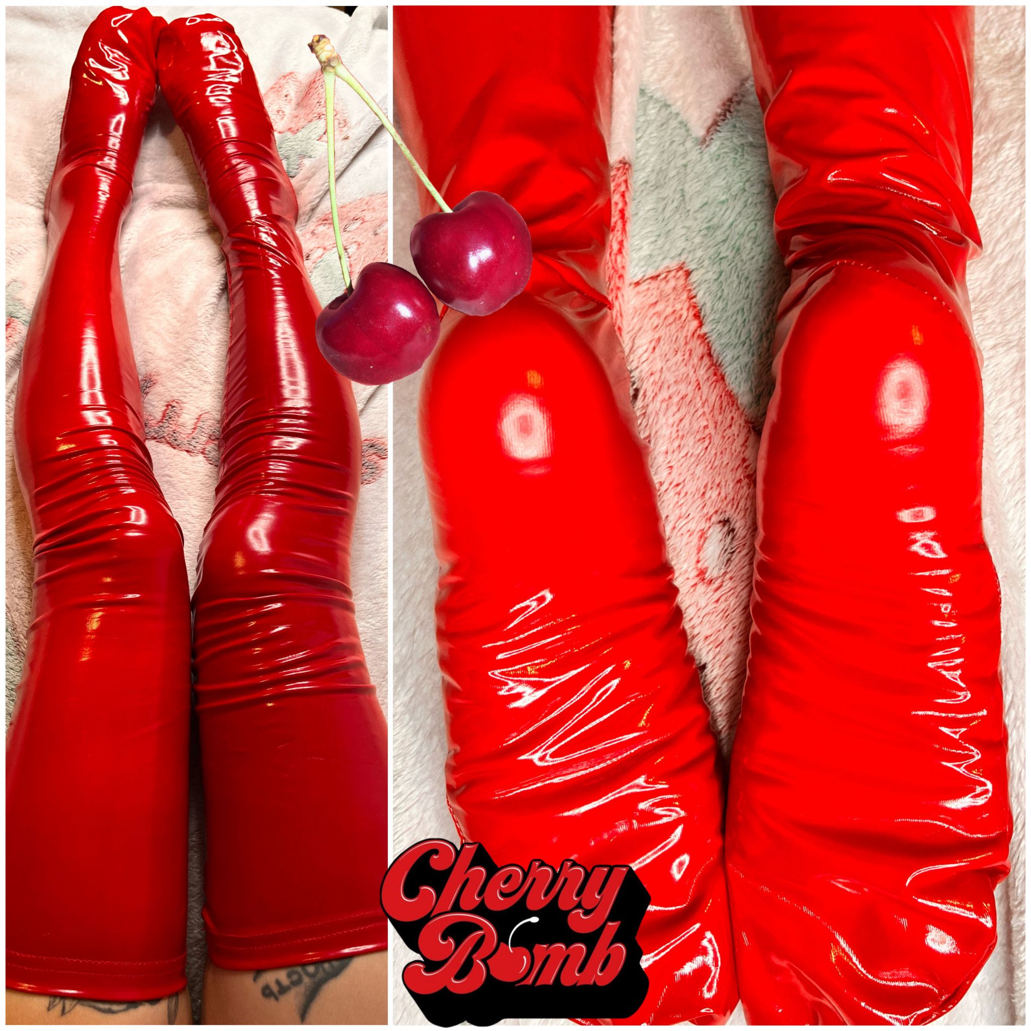 RED STOCKINGS WORN BY ME