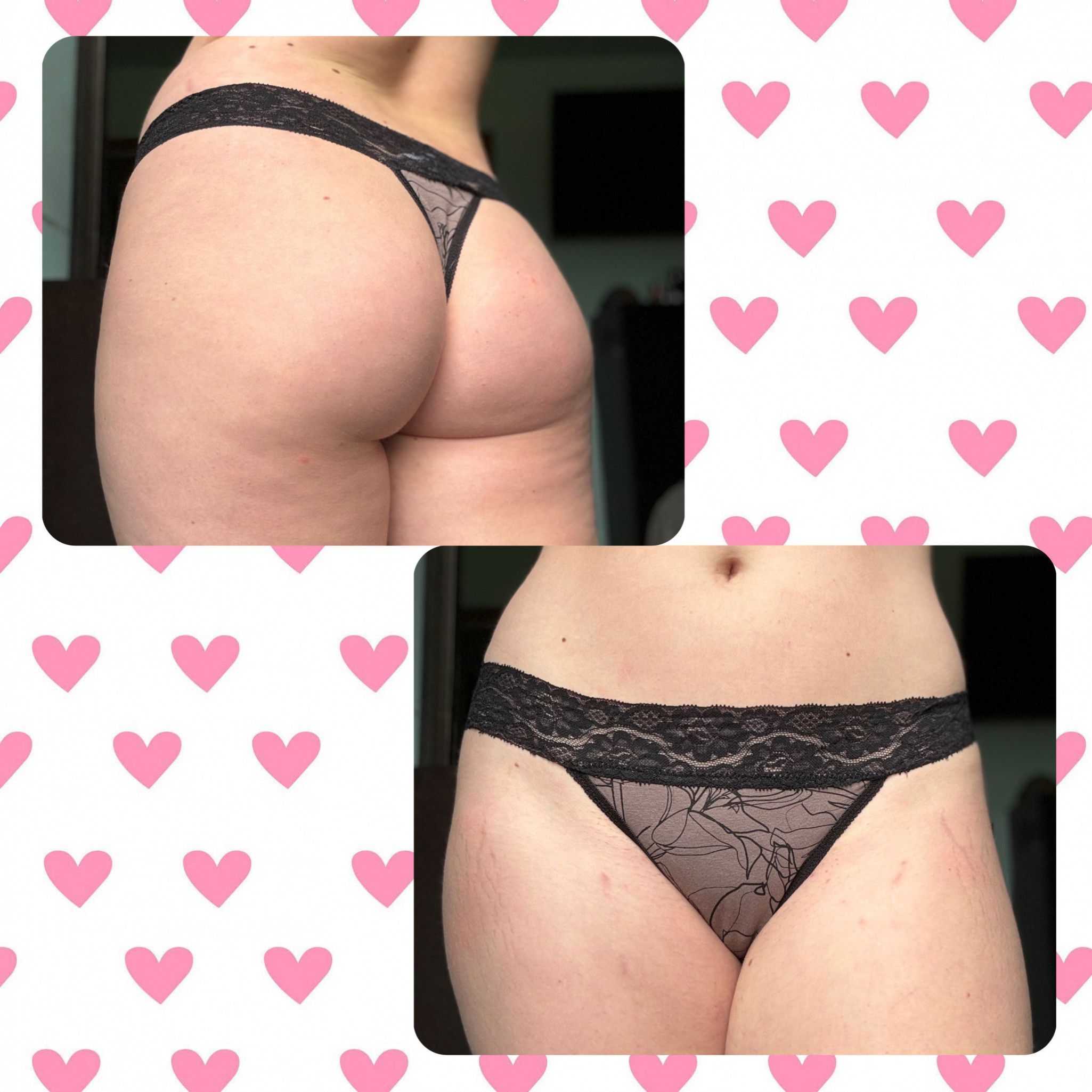 Black and Gray Lace Panties