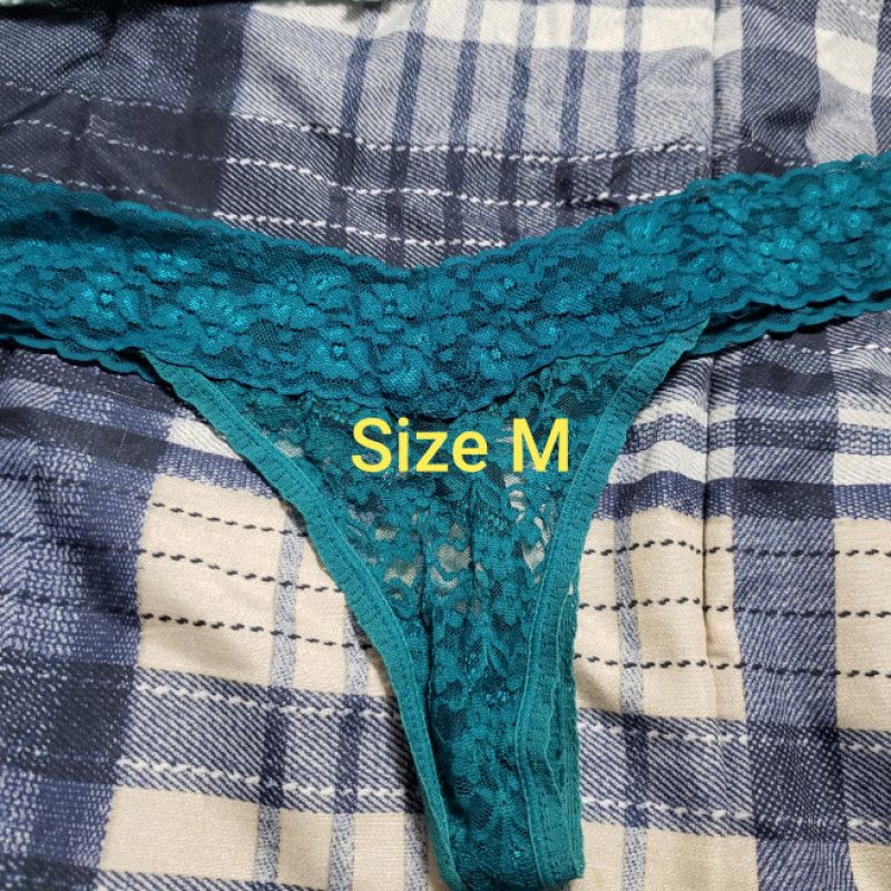 Teal lace thong