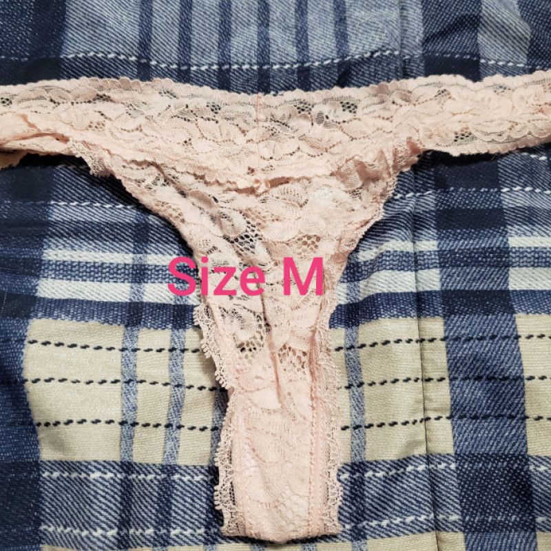 Light pink lace thong