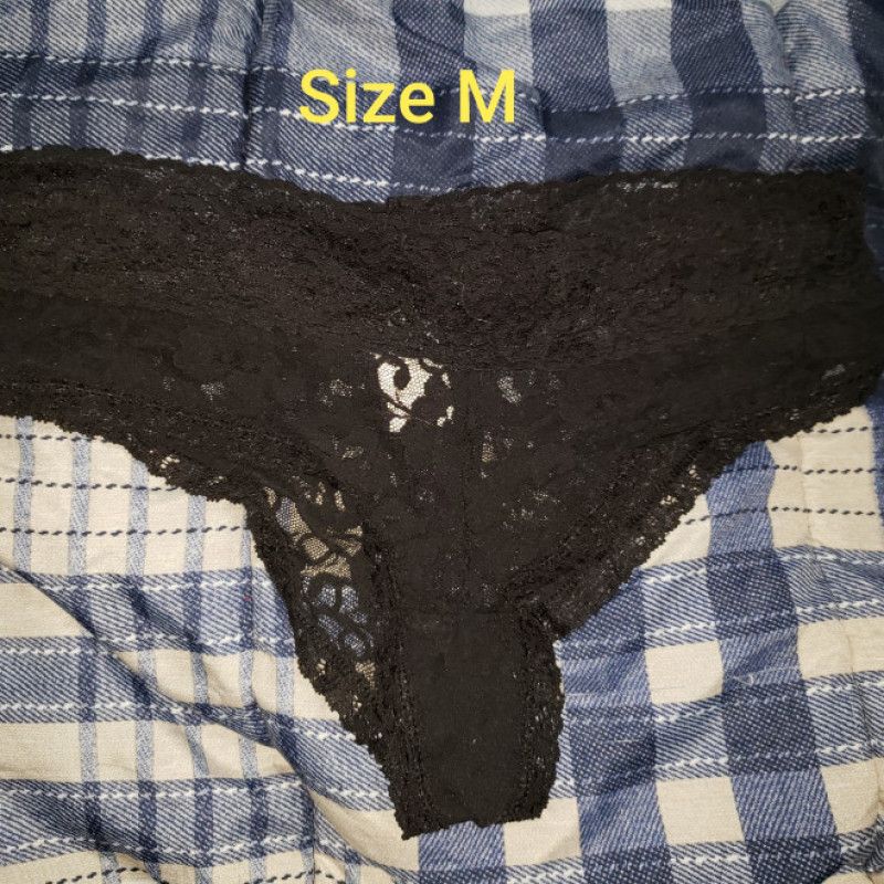 Black Lace Panties Size M