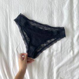 Worn A Lot Black Lace Undies and Free Cum Video