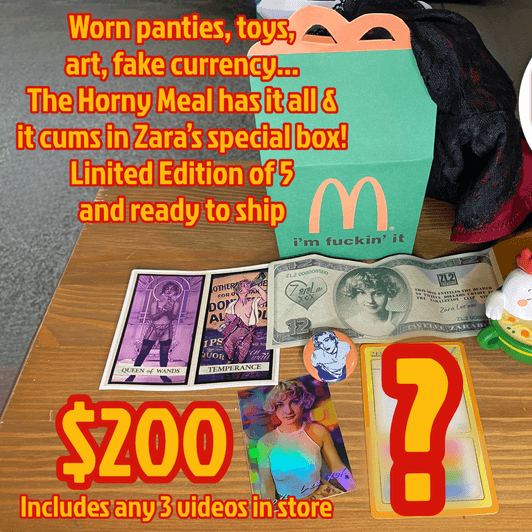 Horny Meal Worn Panties and Unique Art Gift Set