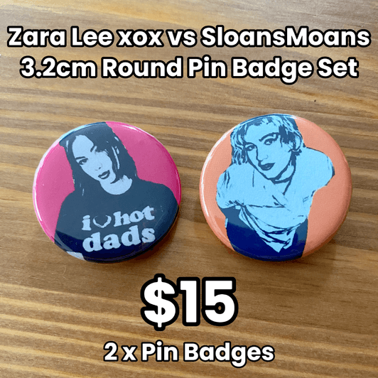 SloansMoans vs Zara Lee xox Pin Badge Set