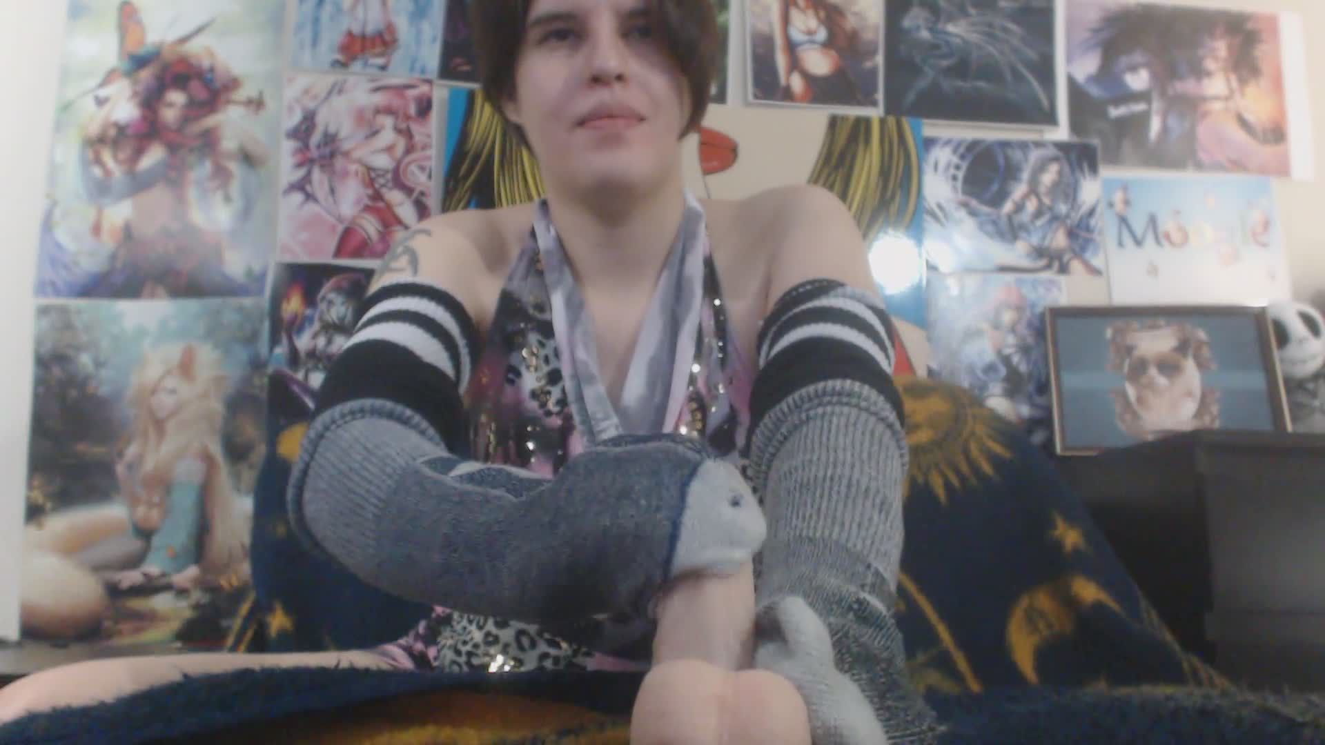 Intense Wooly Sockjob and Blowjob on Dil