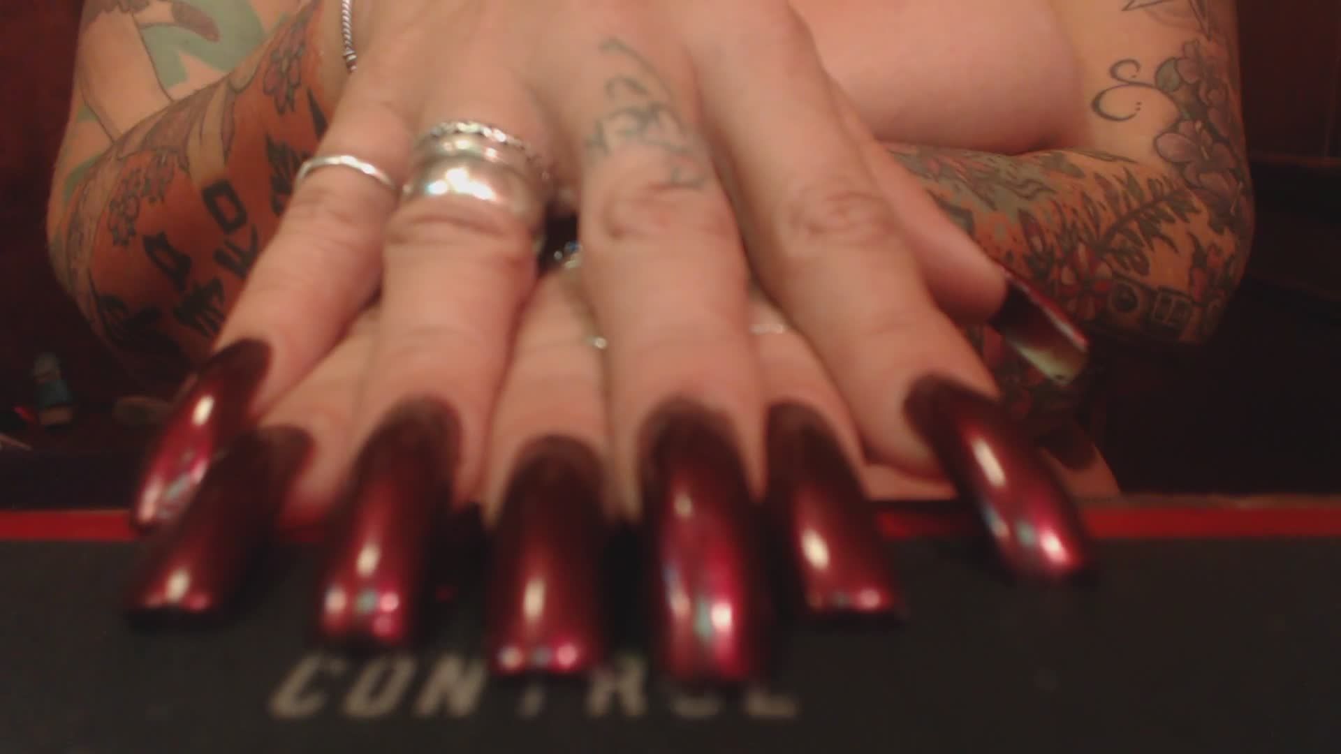 Erikaxstacy Vixen Red Long Nails Fetish