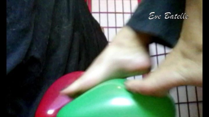 POV Balloon Pop with Bare Feet HD