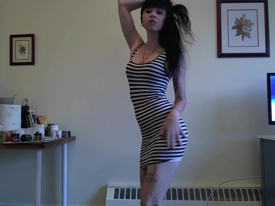 29. Striped Fitted Dress Striptease