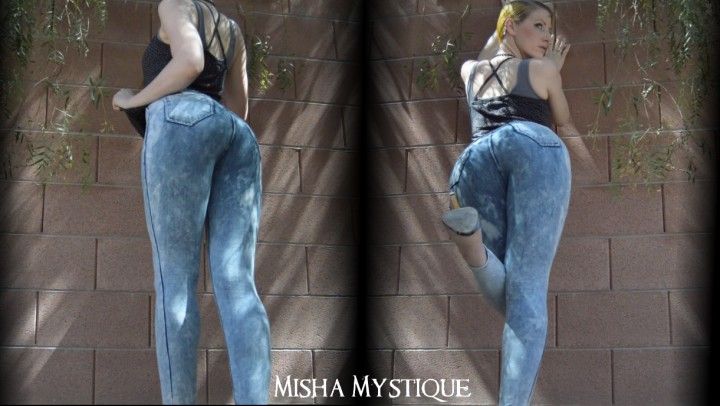 Outdoor Ass Tease in Skintight Jeans