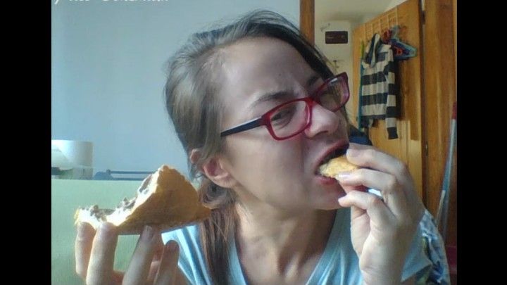 Eating Bread with Nutella Chewing FETISH