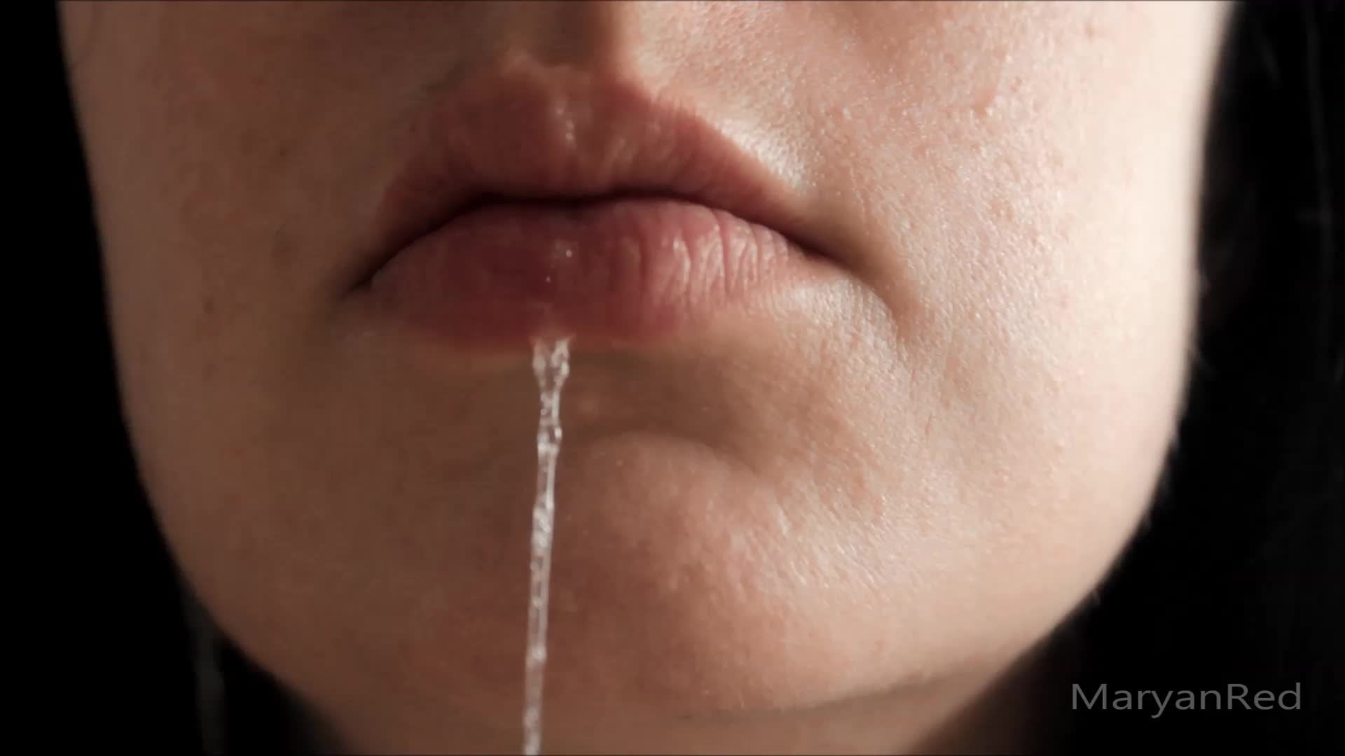 Closeup of my mouth and spit